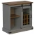 Komoda HALDEN s kliznim vratima siva 80x40x80 cm puno drvo
