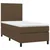Vidaxl Box spring postelja z vzmetnico LED temno rjava 90x190 cm blago
