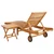 Ležaljka 2 pcs Smeđa Čvrsto teak drvo