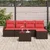 Set sofe s jastukom s pohranom 6 pcs Smeđa i crvena poliratan