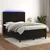 Vidaxl Box spring postelja z vzmetnico LED črna 140x200 cm žamet
