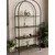 Hanah Home Linda polica za knjige 80 × 172 × 30 cm, crna / dimljeno staklo