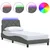vidaXL Posteljni okvir z LED brez vzmetnice temno siv 90x190 cm blago