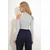 Trend Alacati Stili Ženska bluza dugih rukava ALC-X12644, Belo-crna