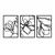 Wallity Set zidnih dekoracija Erbas-1, 30x45 cm, 1.5 mm, 3 komada, Crna