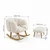 ATELIER DEL SOFA Fotelja i tabure Lotus White