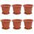 Saksije za biljke 6 pcs Crvena cigla O 22 x 18 cm Plastika