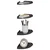 Lebdeća polica s policom s pohranom 4 pcs Crna 15 x 15 x 2 cm