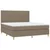 Vidaxl Box spring postelja z vzmetnico LED taupe 180x200 cm blago