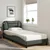 Vidaxl Postelja z vzmetnico Hvar temno siva 90x200 cm blago