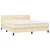 vidaXL Box spring postelja z vzmetnico LED krem 160x200 cm blago