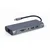 Gembird Gembird večfunkcijski adapter USB Type-C 7-v-1 (Hub 3.0 + HDMI + VGA + PD + čitalnik kartic + stereo zvok), siva barva