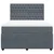 Vidaxl Box spring postelja z vzmetnico temno siva 140x200 cm žamet