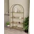 Hanah Home Linda polica za knjige 80 × 172 × 30 cm, zlatna / bronzano staklo