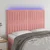 Vidaxl LED posteljno vzglavje roza 144x5x118/128 cm žamet