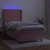 Vidaxl Box spring postelja z vzmetnico LED roza 100x200 cm žamet