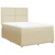 Vidaxl Box spring postelja z vzmetnico krem 140x200 cm blago