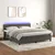 Vidaxl Box spring postelja z vzmetnico LED temno siva 160x200 cm žamet