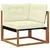 Set vanjskih sofa 6 kom. Prirodna i krem Čvrsto drvo akacije