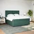 Vidaxl Box spring postelja z vzmetnico temno zelena 180x200 cm žamet