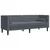 3-dijelni set sofa Chesterfield tamnosivi baršunasti