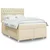 Vidaxl Box spring postelja z vzmetnico krem 160x200 cm blago