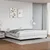 Vidaxl Box spring postelja z vzmetnico bela 200x200 cm umetno usnje