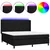 Den Box spring postelja z vzmetnico LED črna 180x200 cm blag