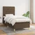 Vidaxl Box spring postelja z vzmetnico temno rjava 100x200 cm blago