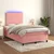 Vidaxl Box spring postelja z vzmetnico LED roza 120x190 cm žamet