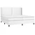 Vidaxl Box spring postelja z vzmetnico LED bela 200x200cm umetno usnje