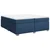 Vidaxl Box spring postelja z vzmetnico modra 200x200 cm blago