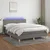 vidaXL Box spring postelja z vzmetnico LED temno siva 140x200 cm blago