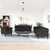 3-dijelni set sofa crni baršunasti