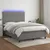 Vidaxl Box spring postelja z vzmetnico LED temno siva 140x200 cm blago