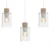 Luster na sajli MADERA 3xE27/60W/230V bela/drvo