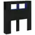 LED glava kreveta s policom Crni hrast 100 x 18,5 x 103,5 cm