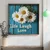 WallXpert uramljena MDF slika DOS046-33, bele rade na plavoj dasci sa natpisom „Life Laugh Love“, 34 x 34 cm