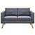 Sofa Dvosjed od Tkanine Tamno Siva