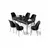 HANAH HOME Rasklopivi trpezarijski sto i stolice (7 delova) Nira Black Marble Chrome Black