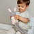 Pleteni zečić Baby Threads Grey Bunny ThreadBear 35 cm sivi od nježnog i mekog pamuka od 0 mjes