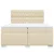 Vidaxl Box spring postelja z vzmetnico krem 200x200 cm blago