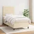 Vidaxl Box spring postelja z vzmetnico krem 80x200 cm blago
