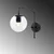 Opviq Zidna lampa E14 Socket, Crno-Bela