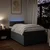 vidaXL Box spring postelja z vzmetnico temno siva 120x190 cm blago