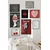 WallXpert set od 8 uramljenih slika Çgs-001, crveno-crni rokenrol motivi – gitara, usne, trešnje i natpis Dont Let It Break Your Heart, crni ram