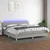 Vidaxl Box spring postelja z vzmetnico LED sv. siva 200x200 cm blago