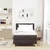 Vidaxl LED Box Spring Postelja Temno rjava 90 x 200 cm blago