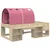 Krevet s tunelom s policom 3 kom. Hrast sonoma i ružičasta