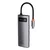 BASEUS 5-v-1 večfunkcijski USB-C PD 100 W HDMI 4K 3x USB 3.2, siv